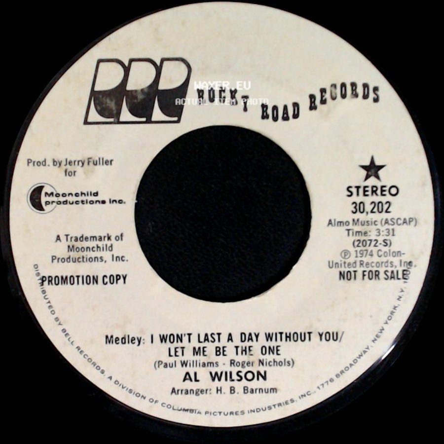 Al Wilson - Medley: I Won't Last A Day Without You / Let Me Be The One / Medley: I Won't Last A Day Without You / Let Me Be The One side B