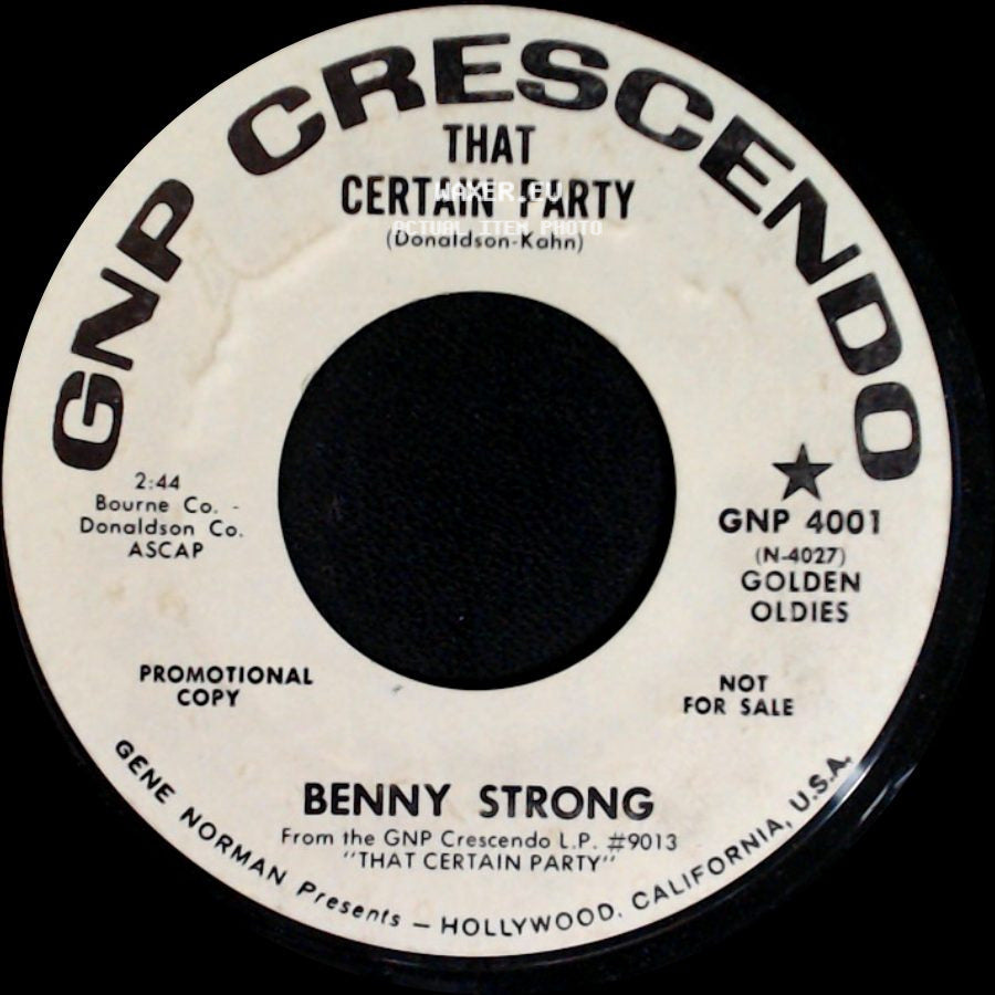 Benny Strong - That Certain Party / Sheik Of Araby side A