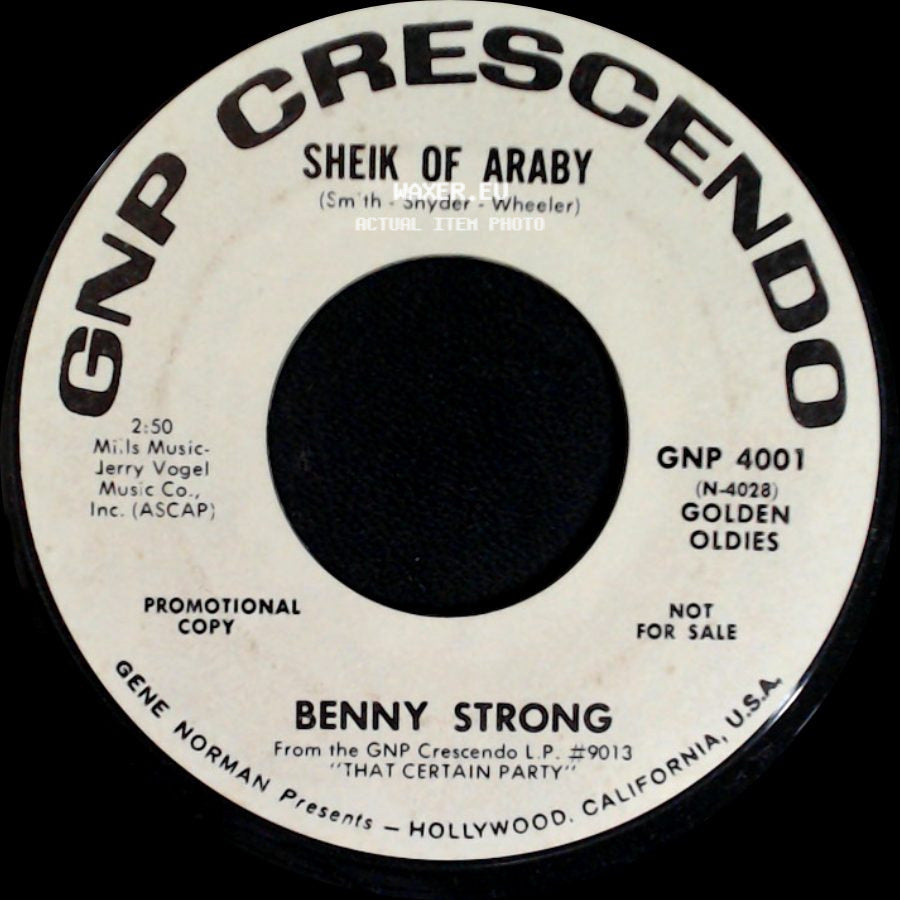 Benny Strong - That Certain Party / Sheik Of Araby side B