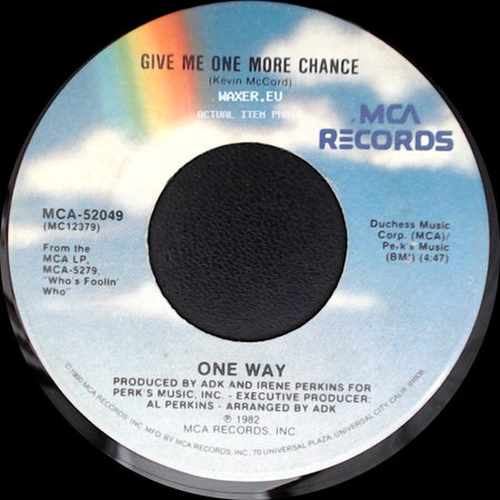 One Way - Cutie Pie / Give Me One More Chance side B