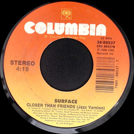 Surface - Closer Than Friends (Jazz Version) / Closer Than Friends side A