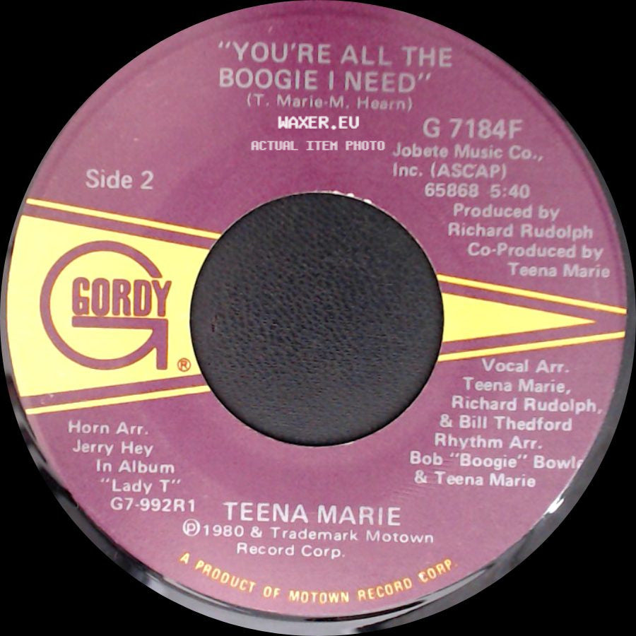Teena Marie - Behind The Groove / You're All The Boogie I Need side B
