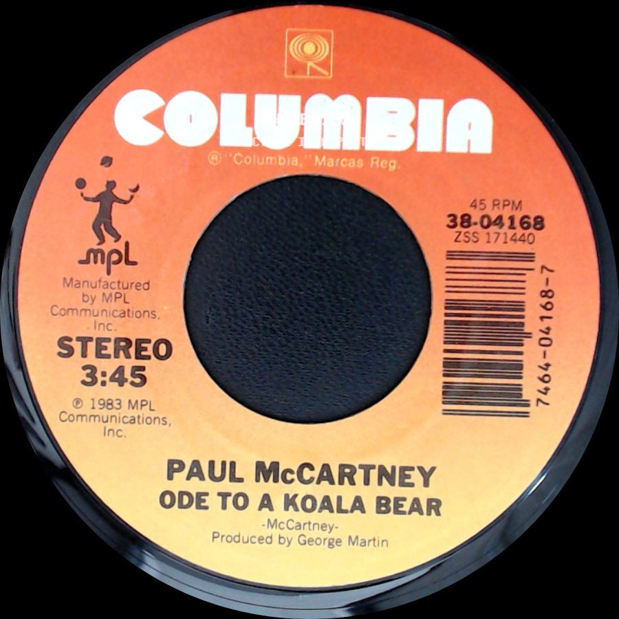 Paul Mccartney And Michael Jackson / Paul Mccartney - Say Say Say / Ode To A Koala Bear side B