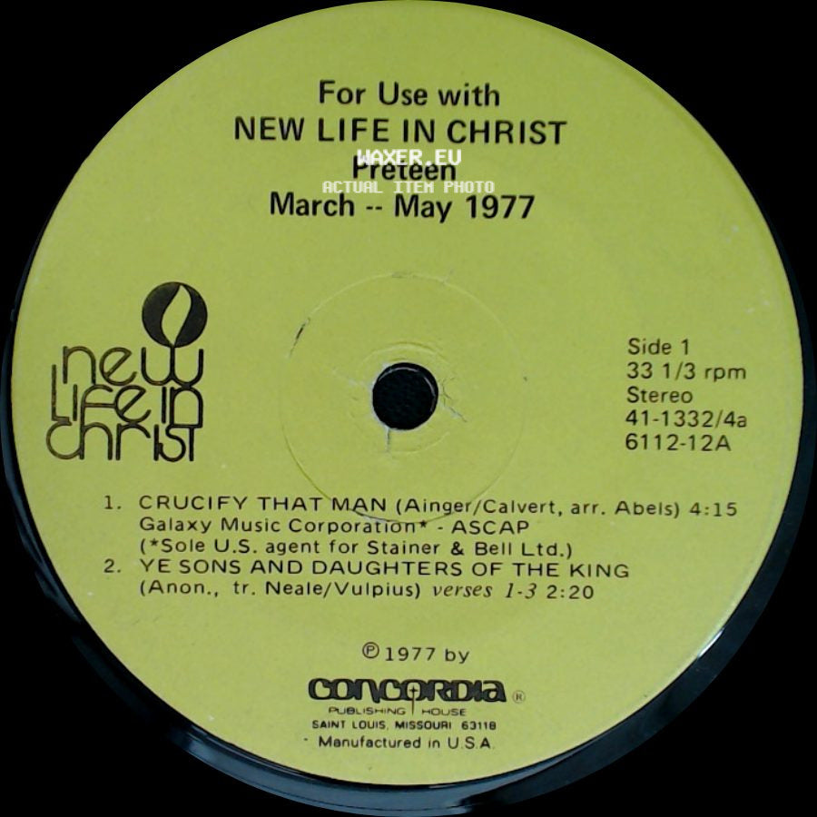 New Life In Christ - Unknown Title A / New Life In Christ Preteen side A