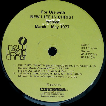 New Life In Christ - Unknown Title A / New Life In Christ Preteen side A
