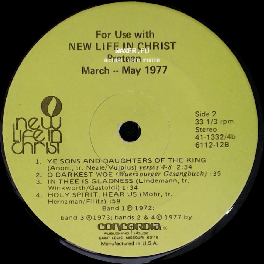 New Life In Christ - Unknown Title A / New Life In Christ Preteen side B