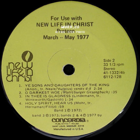 New Life In Christ - Unknown Title A / New Life In Christ Preteen side B