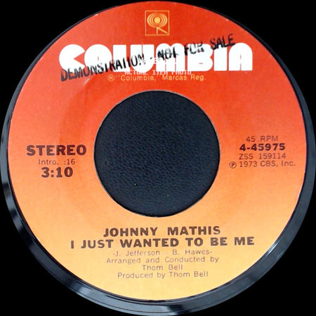 Johnny Mathis - I Just Wanted To Be Me / Life Is A Song Worth Singing side A