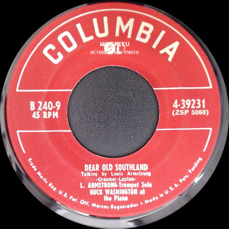 Louis Armstrong And His Orchestra / Louis Armstrong - Lazy River / Dear Old Southland side B