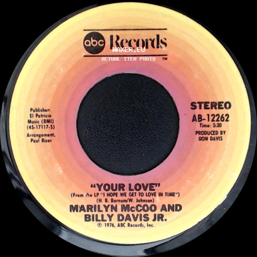 Marilyn Mccoo And Billy Davis Jr. - Your Love / My Love For You (Will Always Be The Same) side A