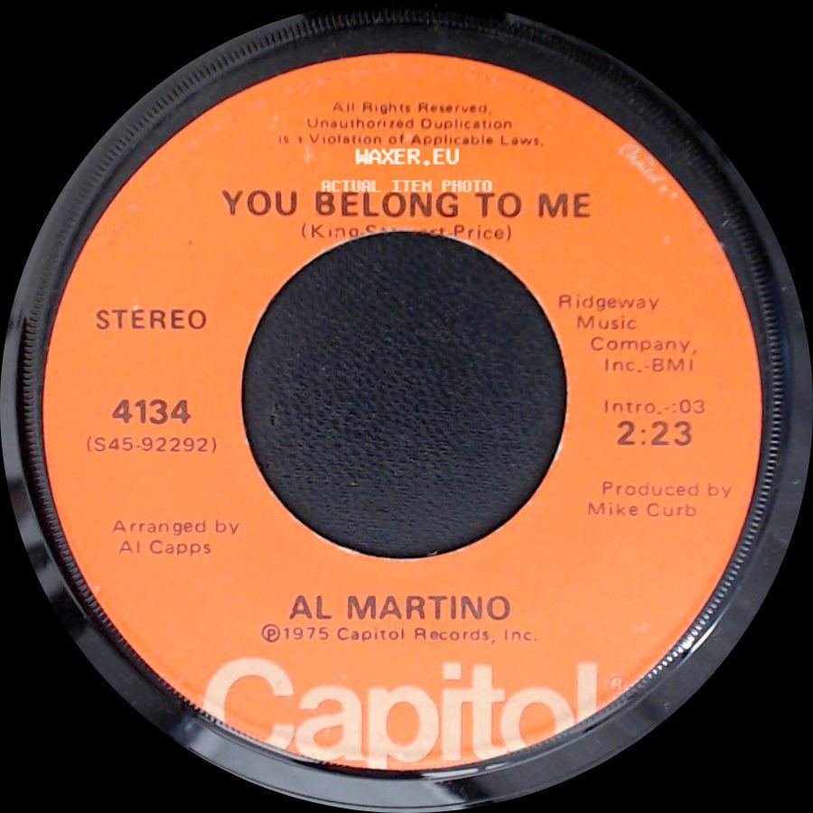 Al Martino - You Belong To Me / Volare side A