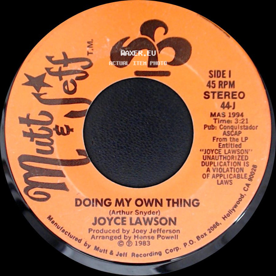 Joyce Lawson - Doing My Own Thing / Doing My Own Thing side A