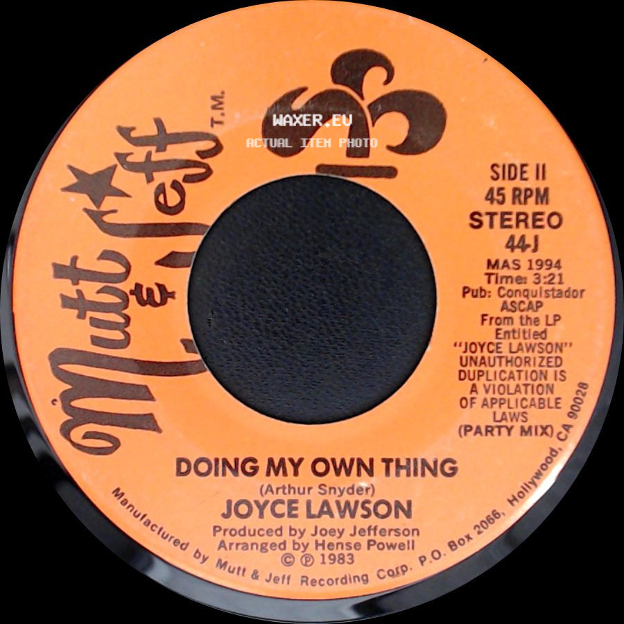 Joyce Lawson - Doing My Own Thing / Doing My Own Thing side B
