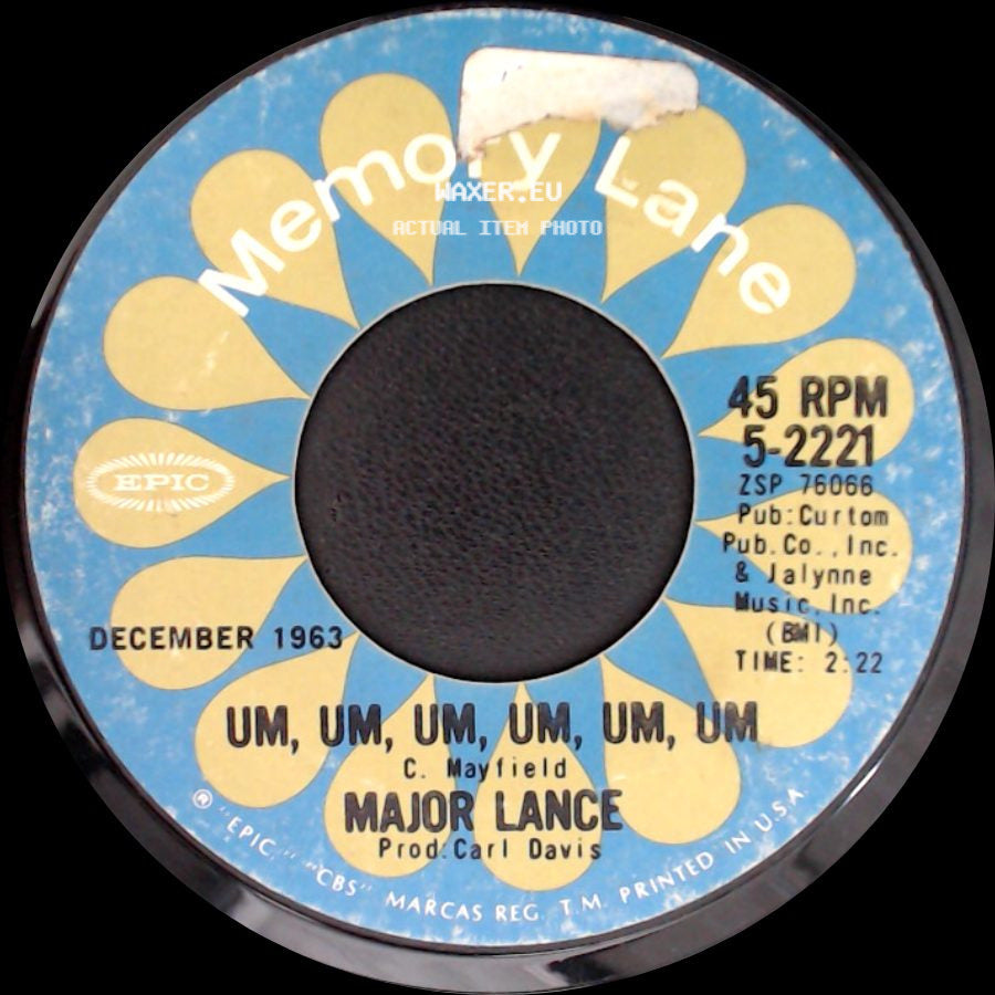 Major Lance - The Monkey Time / Um, Um, Um, Um, Um, Um side B
