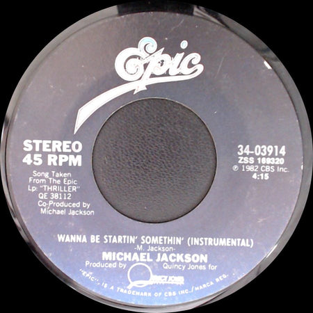 Michael Jackson - Wanna Be Startin' Somethin' / Wanna Be Startin' Somethin' (Instrumental) side B