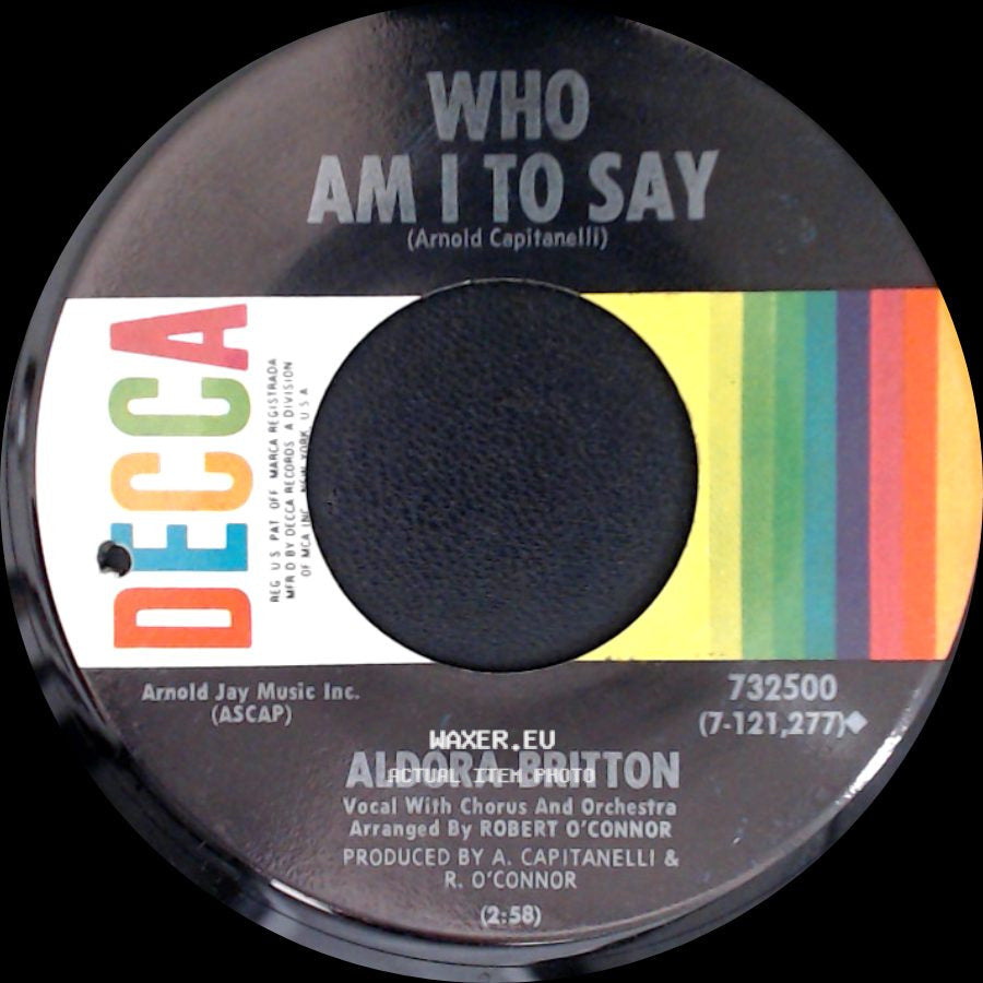 Aldora Britton - No Cookies In My Bag / Who Am I To Say side B