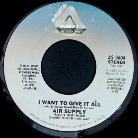 Air Supply - I Want To Give It All / The One That You Love side A