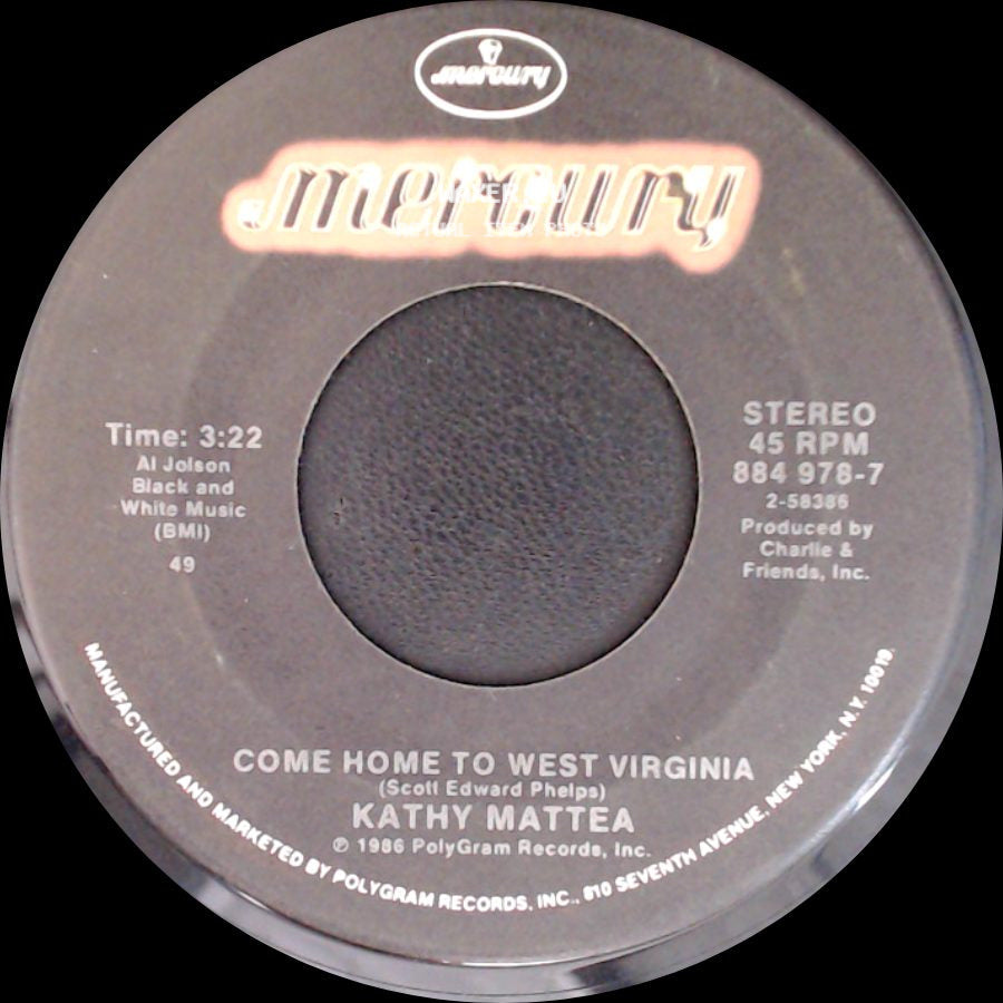 Kathy Mattea - Walk The Way The Wind Blows / Come Home To West Virginia side B