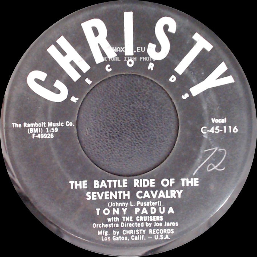 Tony Padua With The Cruisers / Tony Padua - Barbara Ann / The Battle Ride Of The Seventh Cavalry side B