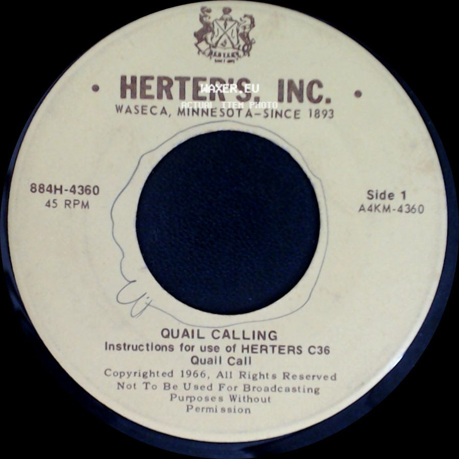 Unknown Artist - Quail Calling / Quail Calling side A