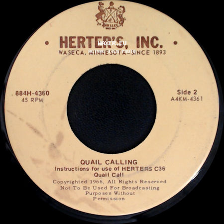 Unknown Artist - Quail Calling / Quail Calling side B