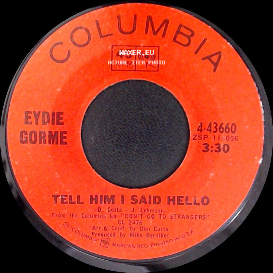 Eydie Gorme - Tell Him I Said Hello / If He Walked Into My Life side A