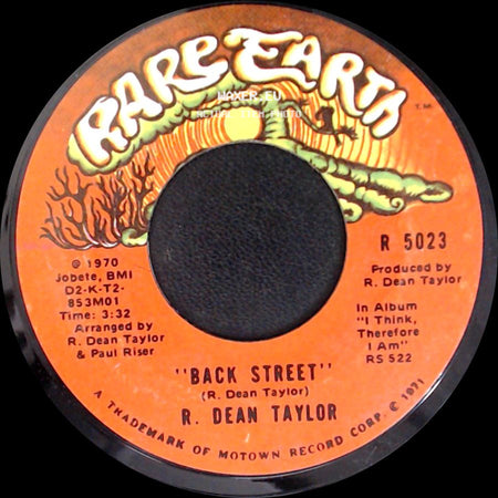 R. Dean Taylor - Back Street / Ain't It A Sad Thing side A