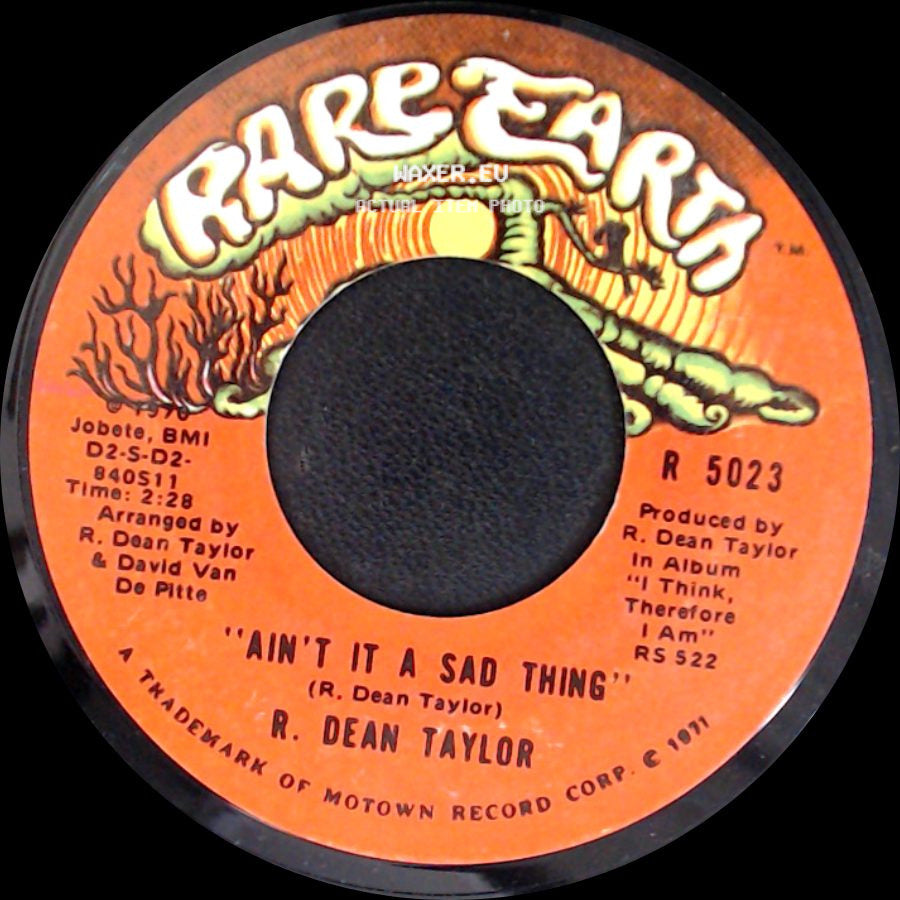 R. Dean Taylor - Back Street / Ain't It A Sad Thing side B