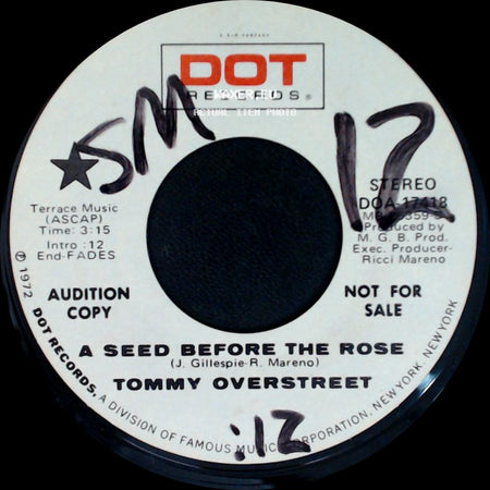Tommy Overstreet - A Seed Before The Rose / How'd We Ever Get This Way side A