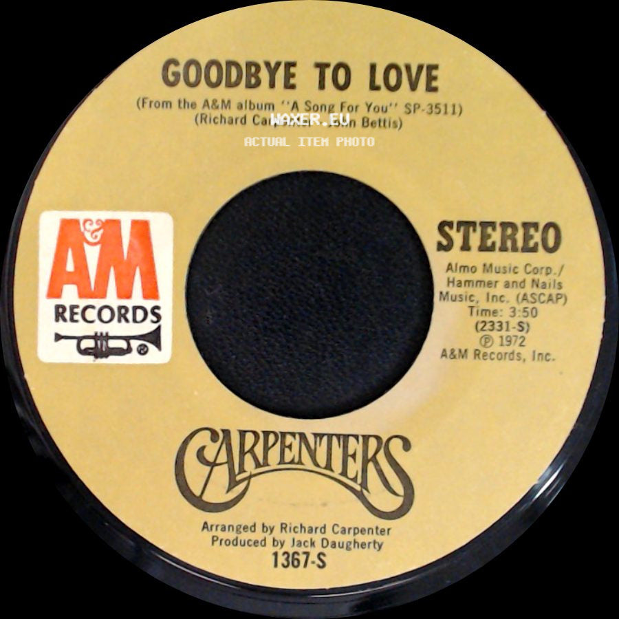 Carpenters - Crystal Lullaby / Goodbye To Love side B