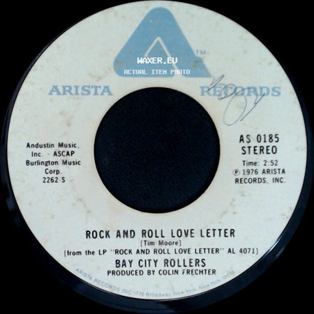 Bay City Rollers - Shanghai'd In Love / Rock And Roll Love Letter side B