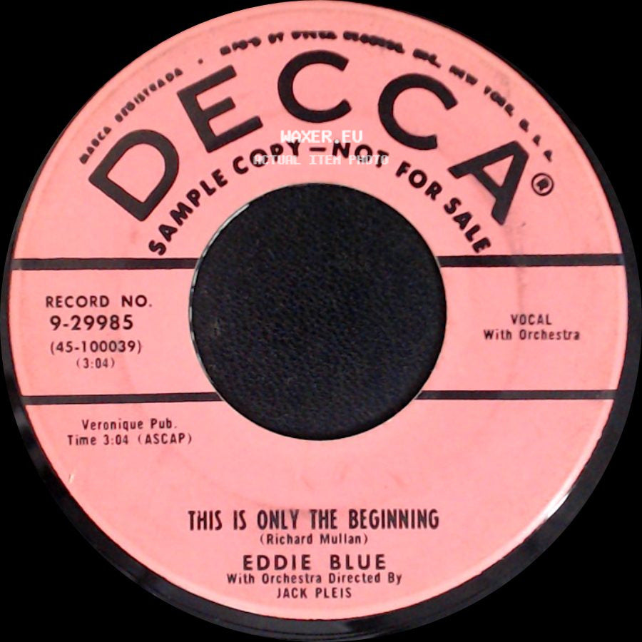 Eddie Blue - You Are My First Love / This Is Only The Beginning side B