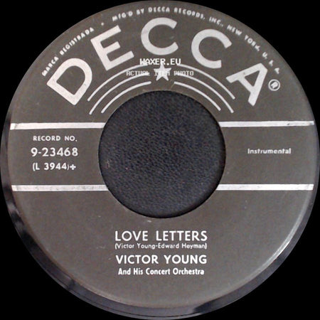 Victor Young And His Concert Orchestra - Love Letters / Stella By Starlight side A