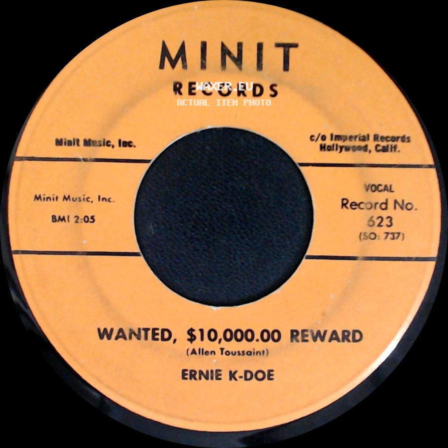 Ernie K-Doe - Mother-In-Law / Wanted, $10,000.00 Reward side B