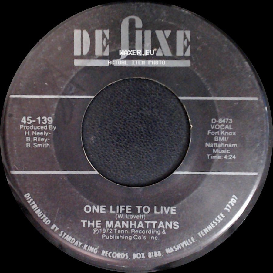 The Manhattans - It's The Only Way / One Life To Live side B