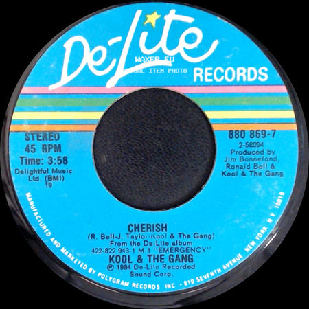 Kool & The Gang - Cherish / Cherish (Instrumental) side A