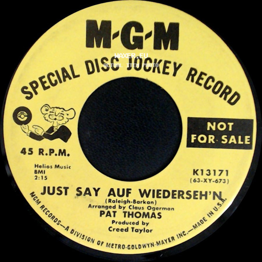 Pat Thomas - Just Say Auf Wiederseh'n / I'm In The Mood For Love side A