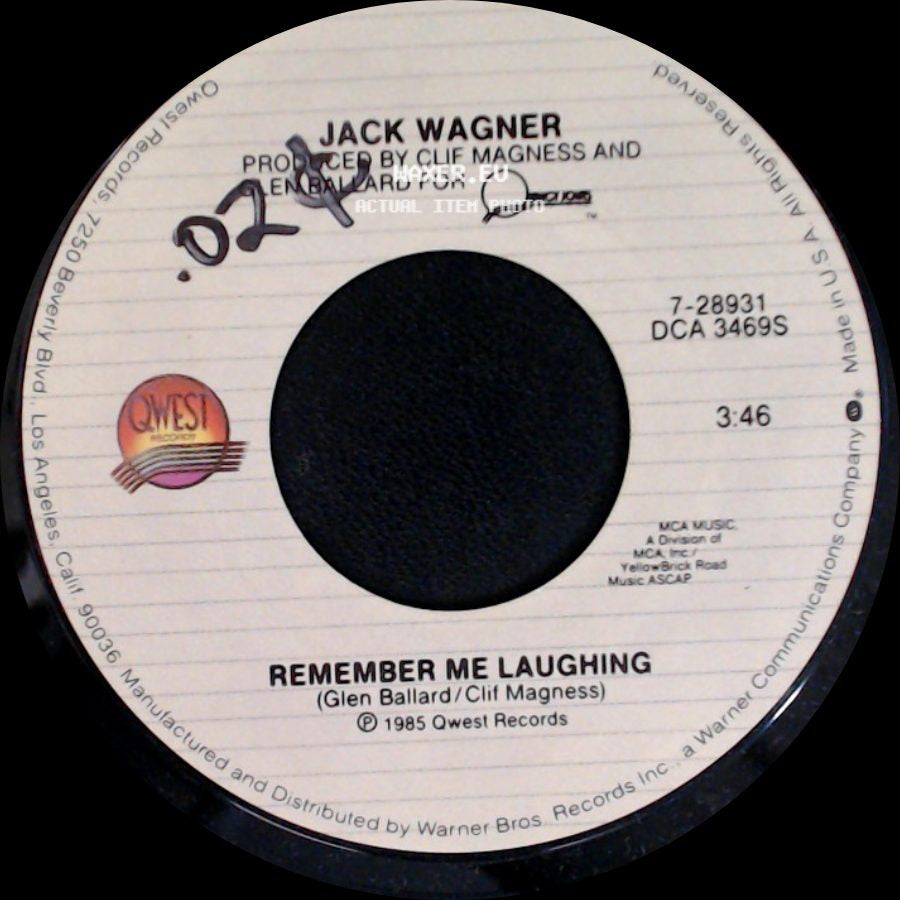 Jack Wagner - Too Young / Remember Me Laughing side B