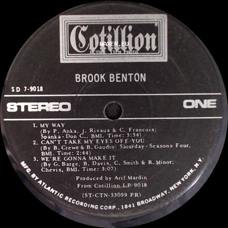 Brook Benton - Unknown Title A / Unknown Title B side B
