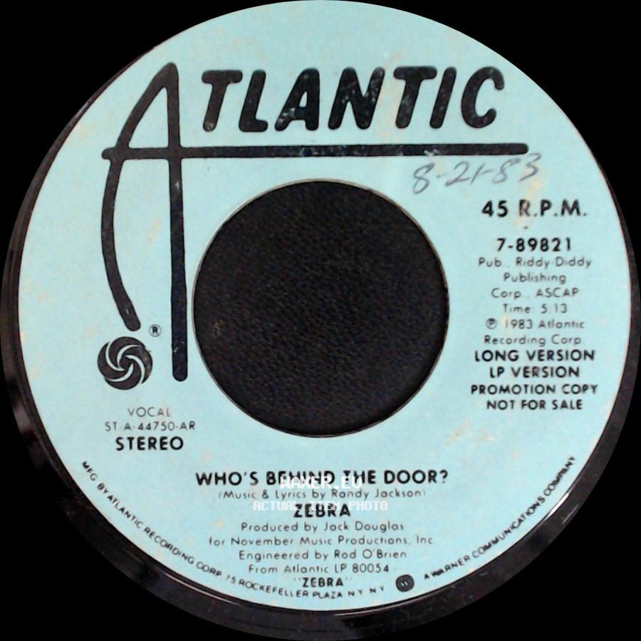 Zebra - Who's Behind The Door? / Who's Behind The Door? side A