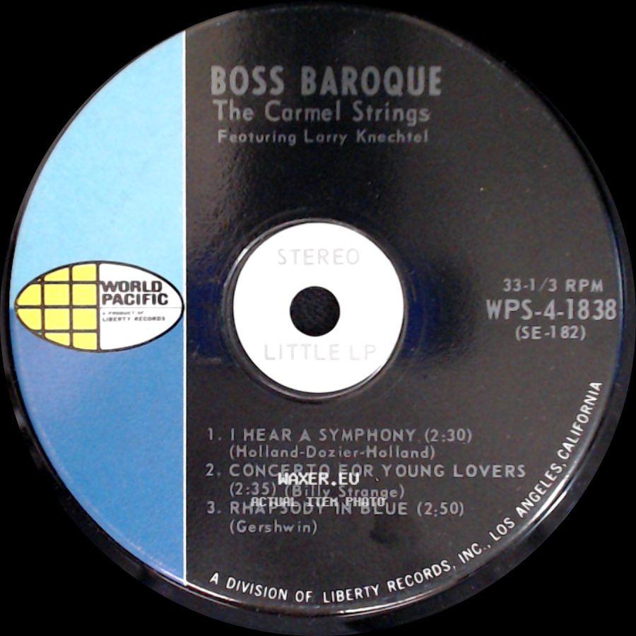 The Carmel Strings Featuring Larry Knechtel - Boss Baroque / Boss Baroque side A