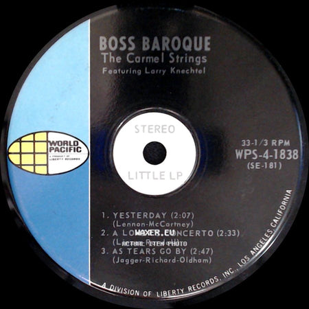 The Carmel Strings Featuring Larry Knechtel - Boss Baroque / Boss Baroque side B