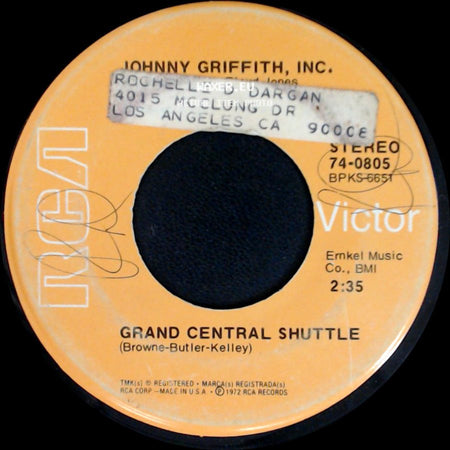 Johnny Griffith, Inc. - My Love / Grand Central Shuttle side B