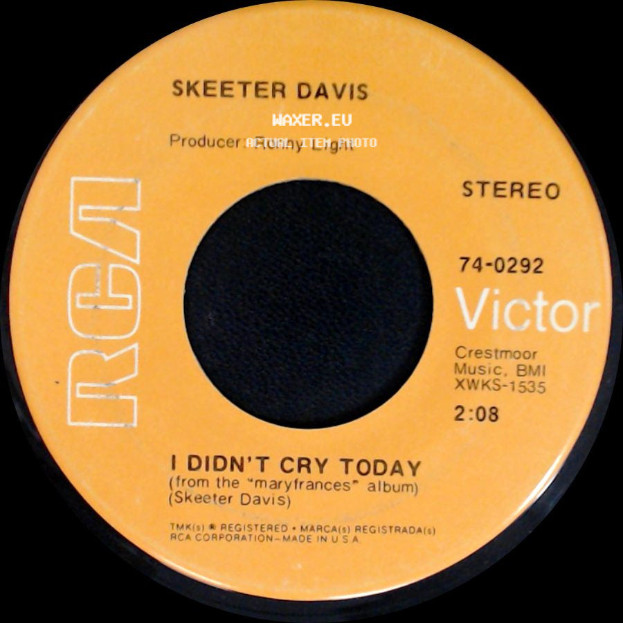 Skeeter Davis - I Didn't Cry Today / I'm A Lover (Not A Fighter) side A