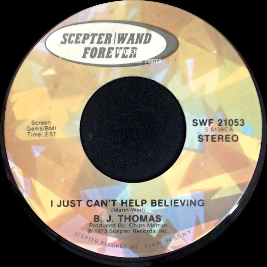 B. J. Thomas - No Love At All / I Just Can't Help Believing side B