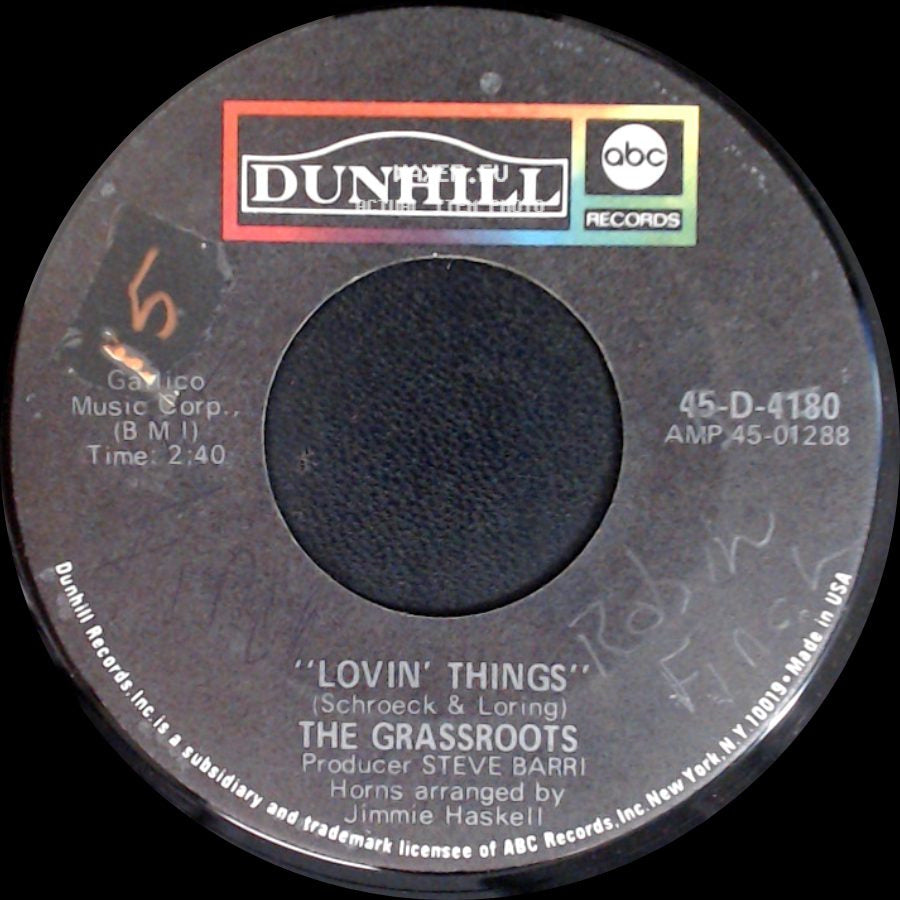 The Grassroots - Lovin' Things / You & Love Are The Same side A