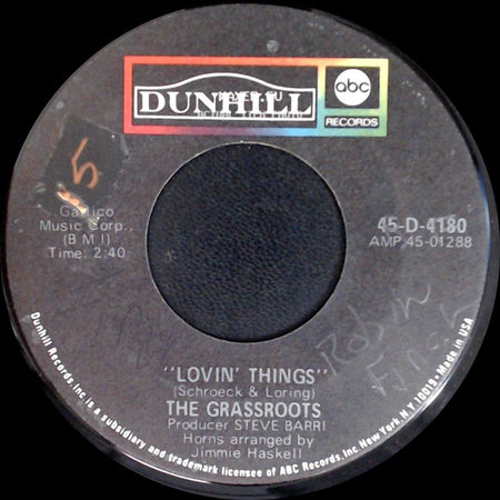 The Grassroots - Lovin' Things / You & Love Are The Same side A