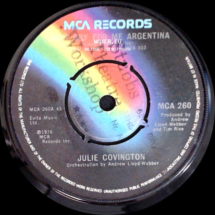 Julie Covington - Rainbow High / History For Me Argentina side B