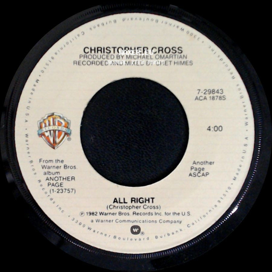 Christopher Cross - Long World / All Right side B