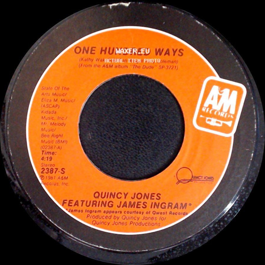 Quincy Jones Featuring Toots Thielemans / Quincy Jones Featuring James Ingram - Velas / One Hundred Ways side B
